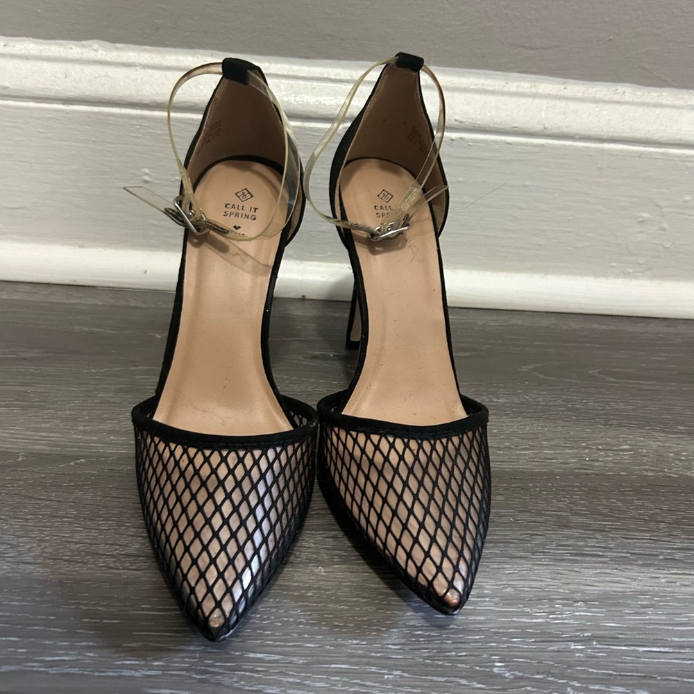 Call It Spring Black Mesh Heels